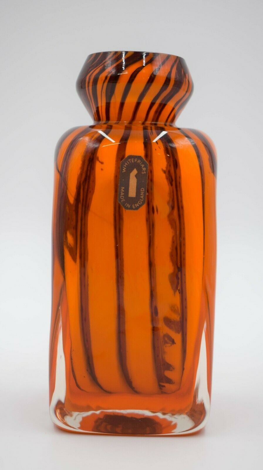 Whitefriars 1969 Orange Art Glass Studio Vase