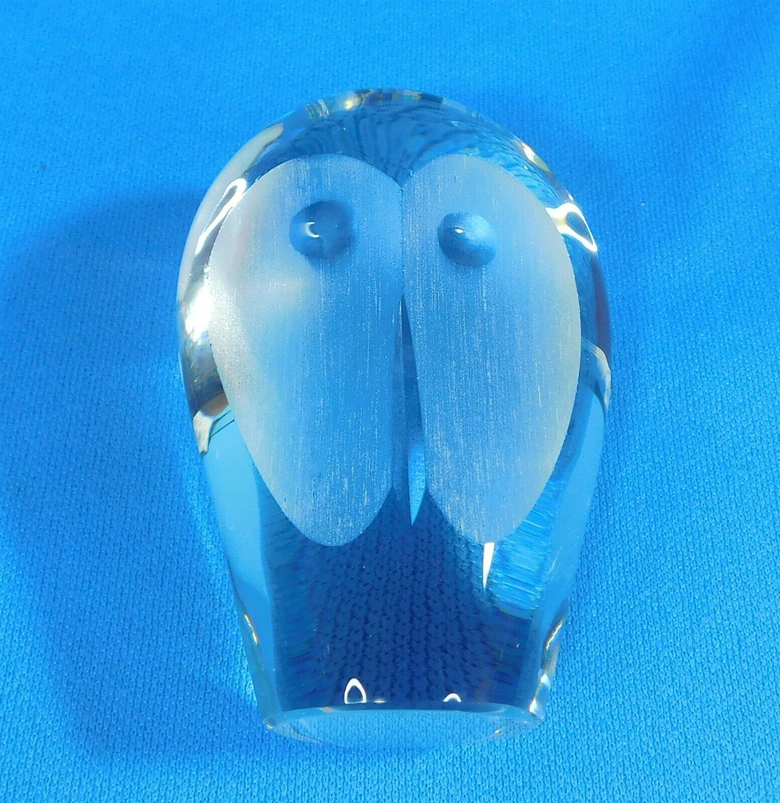 Whitefriars Glass Owl Vintage Paperweight Geoffrey Baxter Crystal Artist Signed