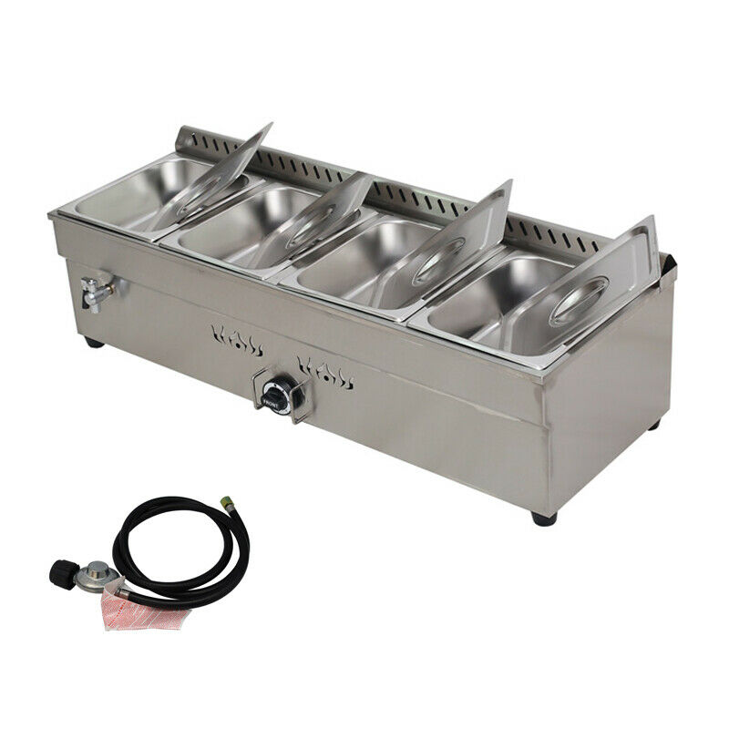 Techtongda 45'' 4-pan Lp Gas Food Warmer Steam Table W/ Pressure Relief Valve Us