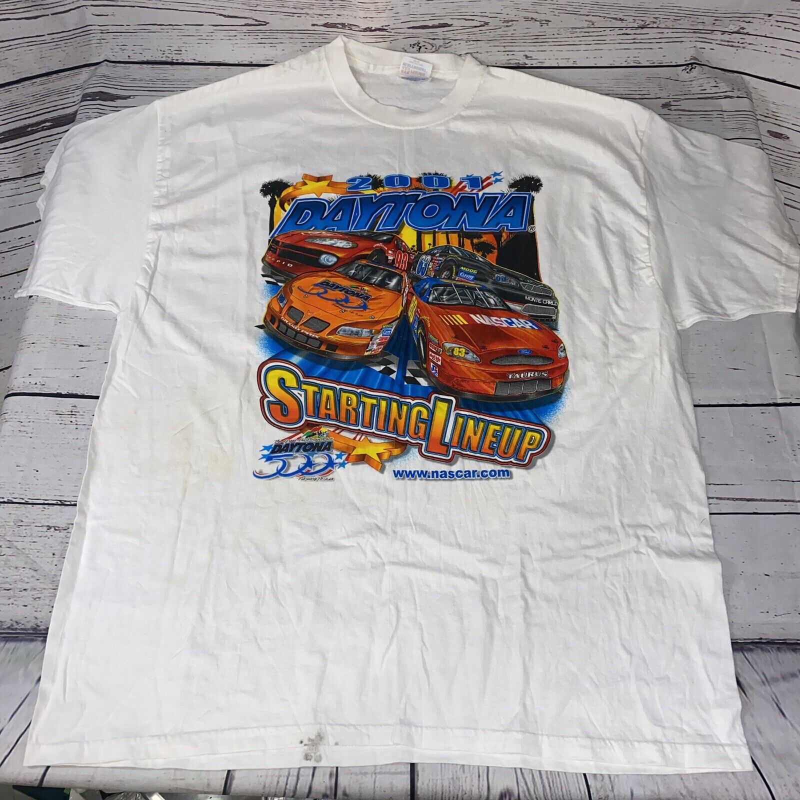 2001 Daytona 500 Starting Lineup Dale Earnhardt Sr And Jr T-shirt Xxl
