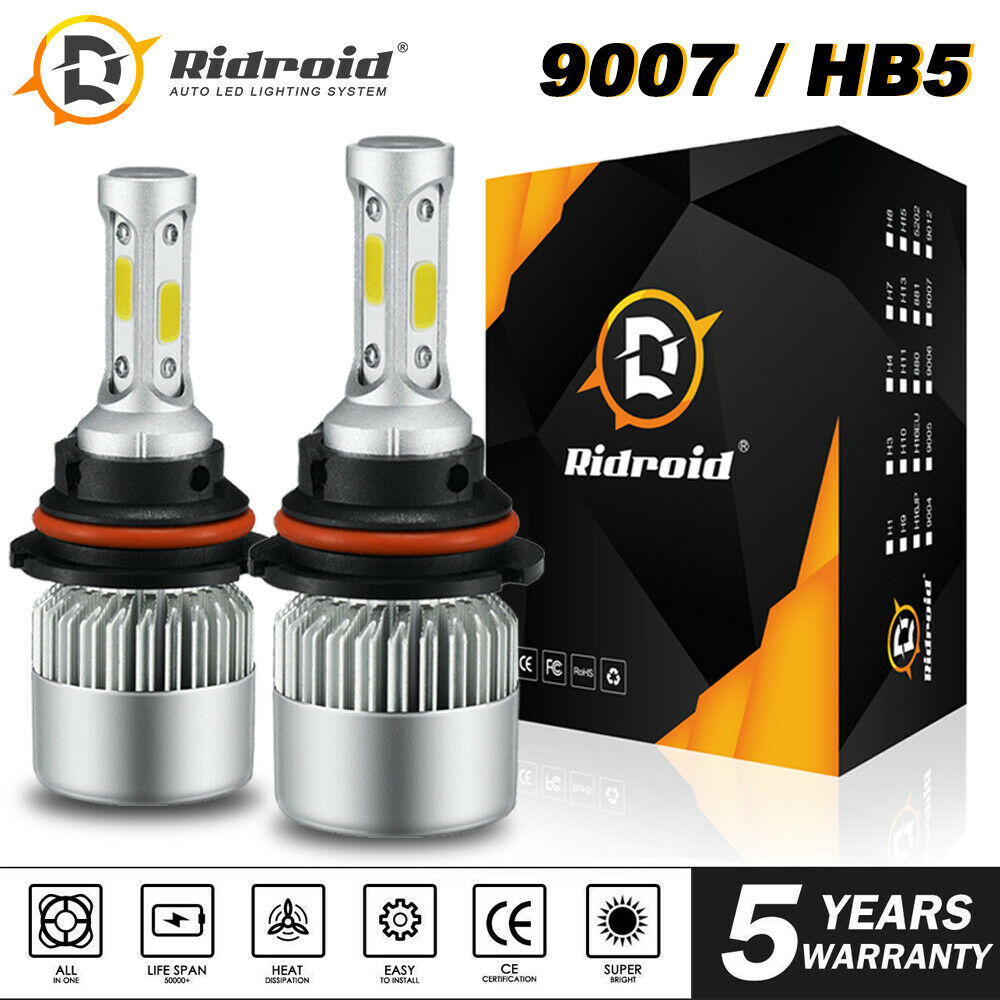 9007 Hb5 Led Headlight Conversion Kit 1900w 285000lm Hi-low Beam Bulbs 6000k