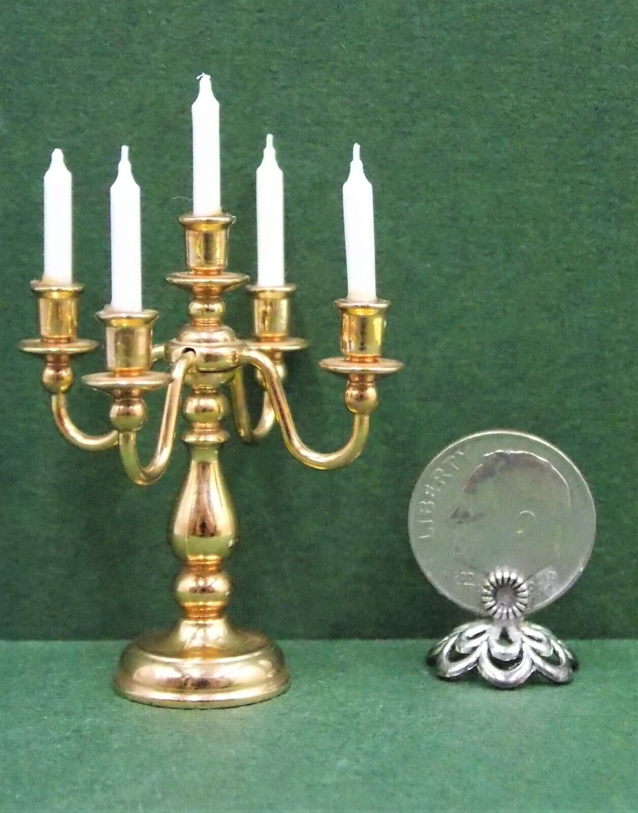 1/12 Dollhouse Vintage Quality Brass Candleabra Candlestick Holder Bodo Hennig?
