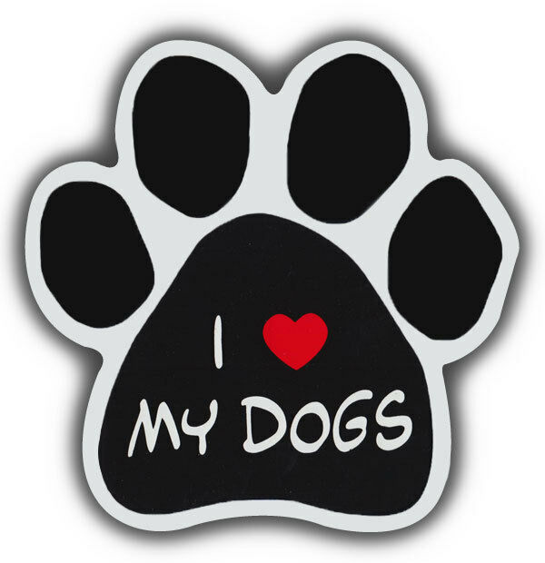 Dog Paw Shaped Magnets: I Love My Dogs | Cars, Trucks, Refrigerators