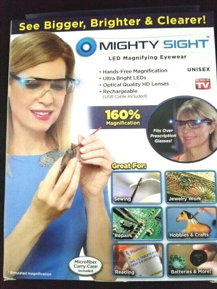 Real Mighty Sight Led Magnifying Eyewear Not Fake W/ Original Package Fast Ship