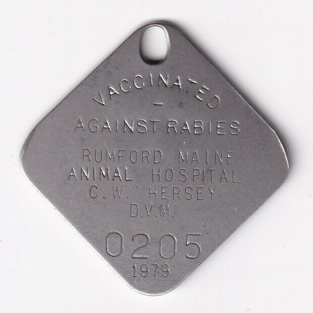 1979 Rumford Maine Vaccinated Against Rabies Dog Tag #0205