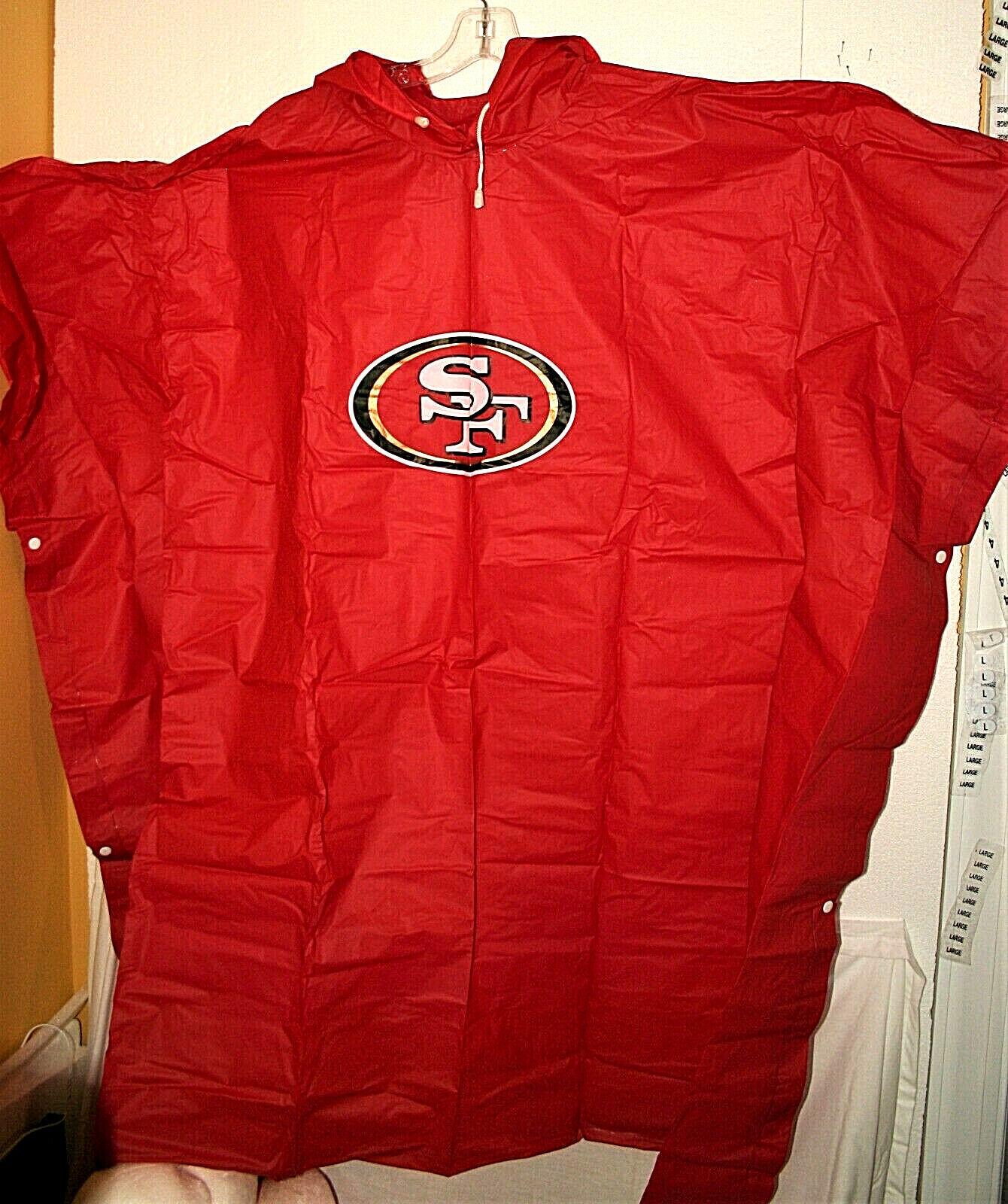 San Francisco 49ers Nfl Football Team Rain Coat Poncho New One Size