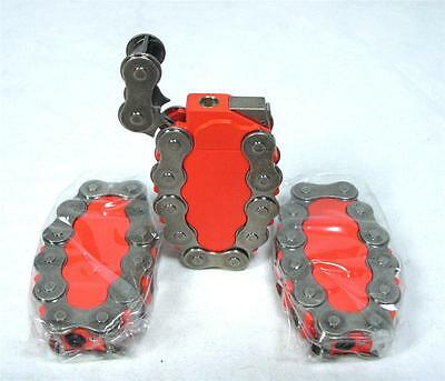 Lot Of 3 Biker Chain Link Motorcycle Refillable Torch Cigarette Lighter A-6