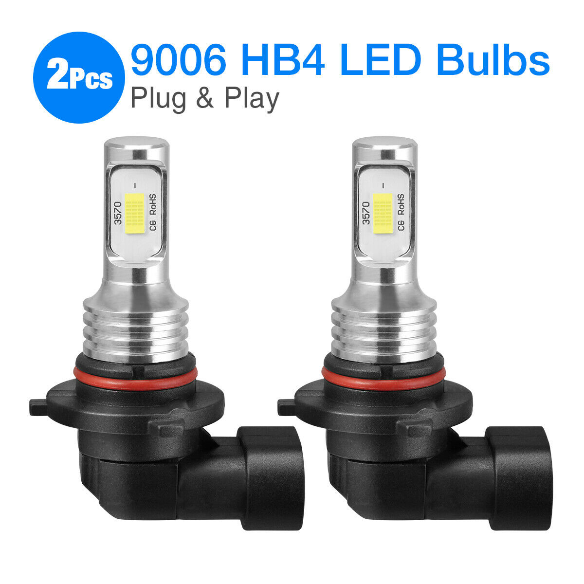 9006 Hb4 Led Headlight Bulbs Kit Low Beam Fog Lights Upgrade 80w 6000k