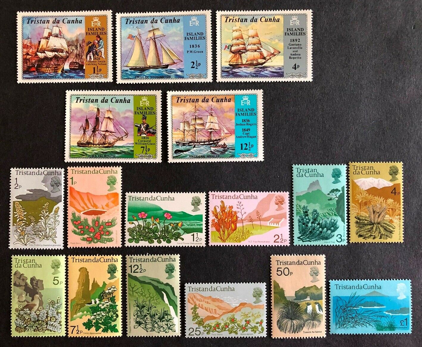 Tristan Da Cunha #157-173 Complete Set 1971-72 Mnh