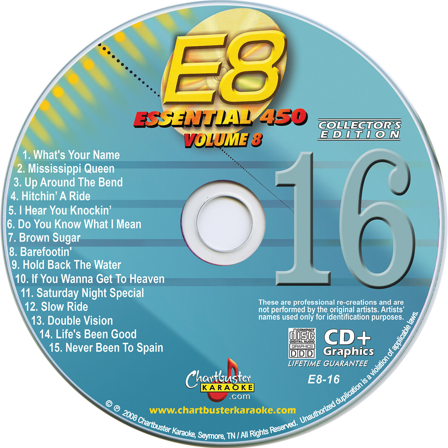 Chartbuster Essential Karaoke Cd+g Vol-8 Disc-16 Three Dog Night,lynyrd Skynyrd+