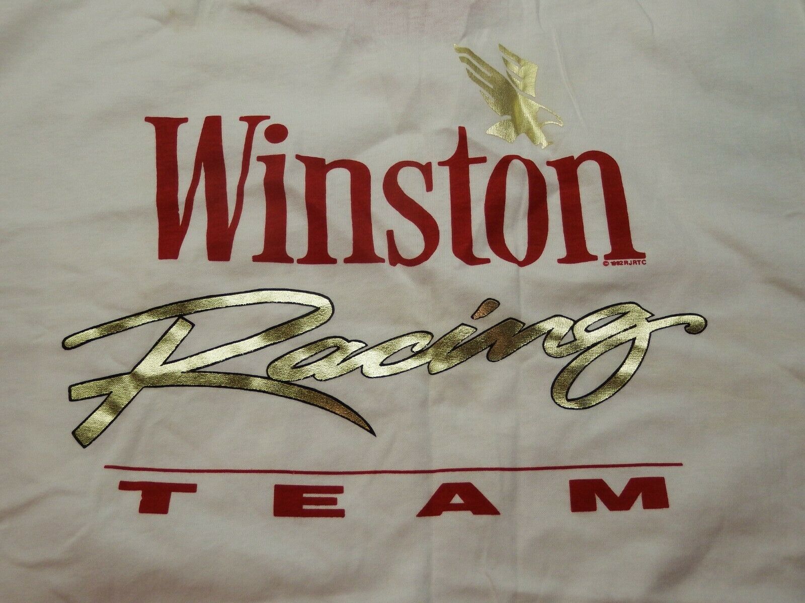 Vtg 1992 Nascar Winston Racing Team X-large T-shirt Pocket New White