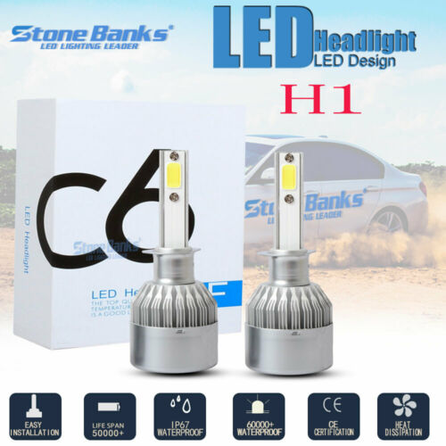 H1 Led Headlight Kit 100w 20000lm High Beam Or Fog Light Bulb 6000k Xenon White
