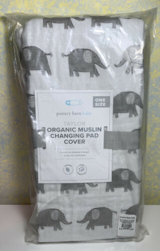 Pottery Barn Baby Taylor  Organic Muslin Changing Pad Cover  Elephant
