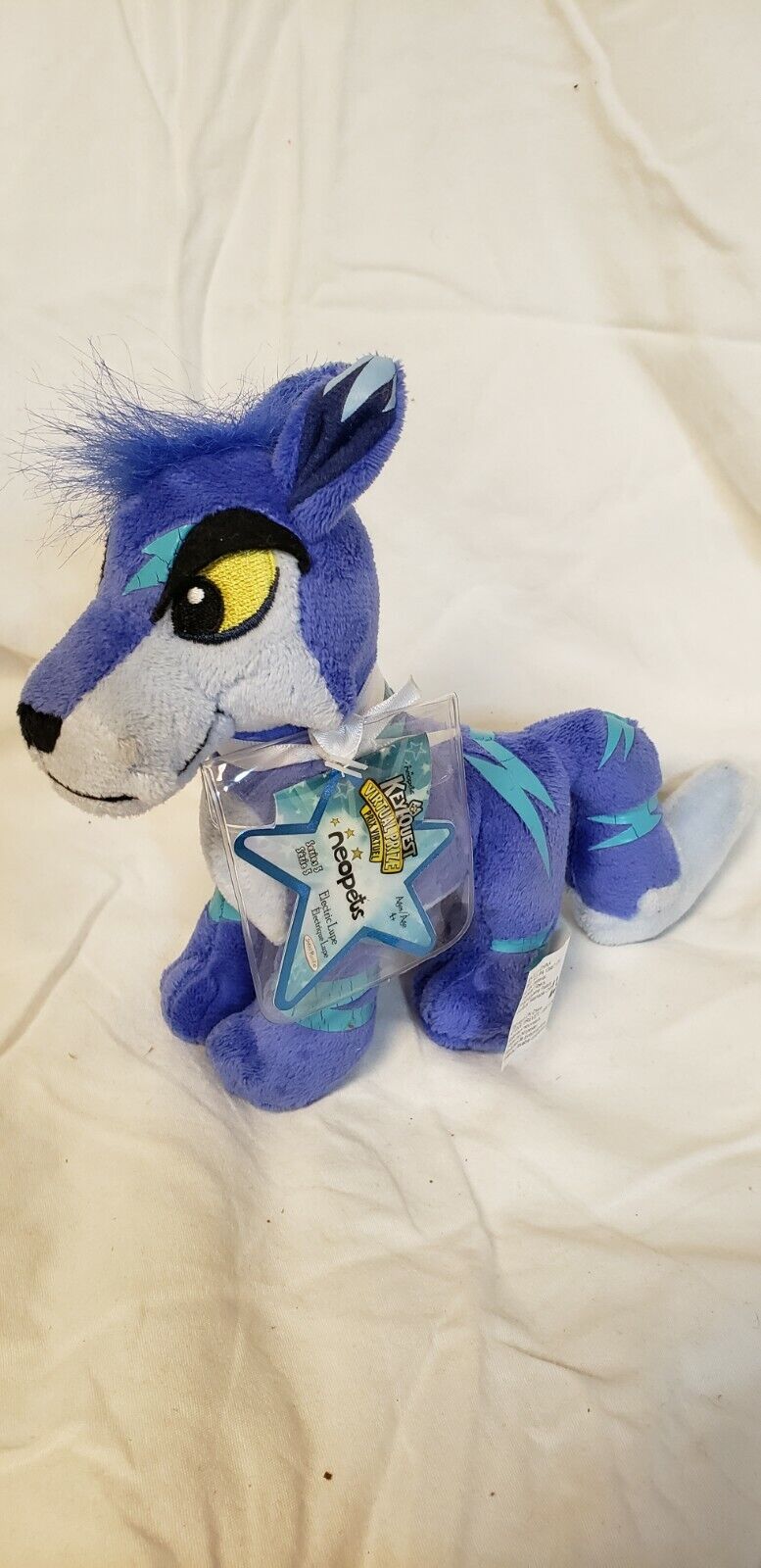 Neopets Electric Lupe Plush Toy Stuffed Animal 6.5" Keyquest Ser 5 New W/code!!
