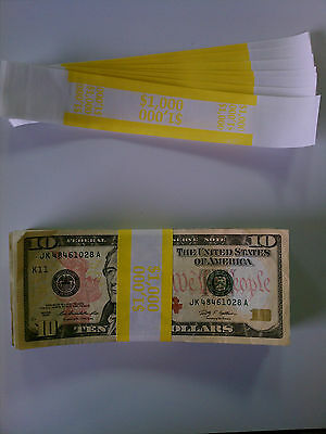 200 - New Self-sealing Currency Bands - $1000 Denomination - Straps Money Tens