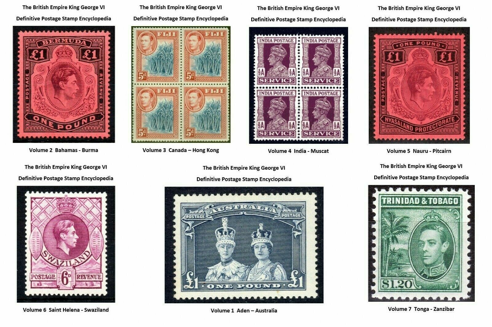 2019 British Empire King George Vi Definitive Postage Stamp Encyclopedia. V 1-7