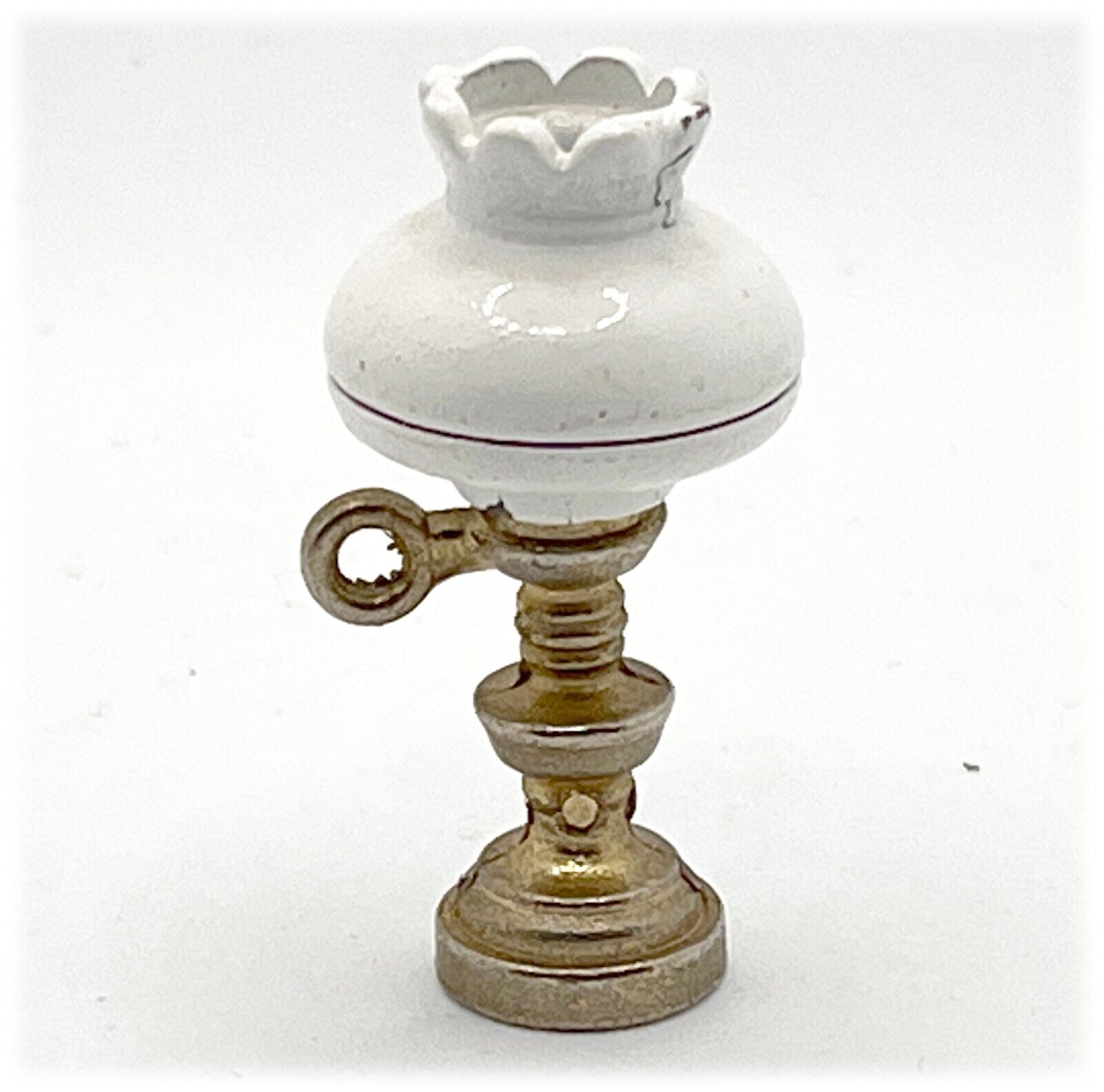 Miniature Hurricane Oil Lamp, Dollhouse Lamp Accessory, Miniature Table Lamp
