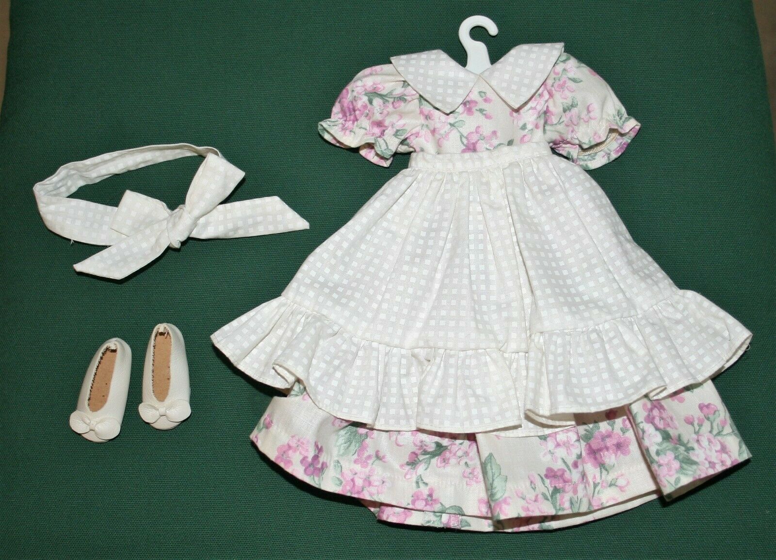 14" Betsy Mccall Tonner Spring Party Outfit Flowered Dress-apron-headband-shoes