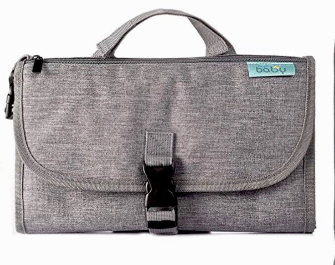Kopi Baby Portable Changing Pad Gray With Multiple Pockets For Stroller