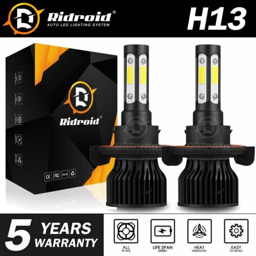 4 Sides H13 9008 2400w 360000lm Ridroid Led Headlight Bulb Kit Hi/lo Beam 6000k