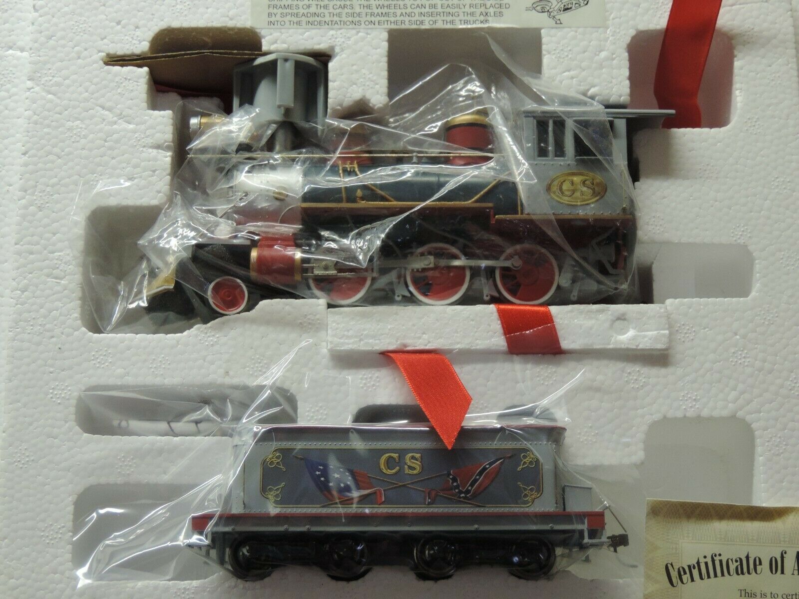 New Hawthorne Village "the Confederate Express Locomotive And Tender" W/coa