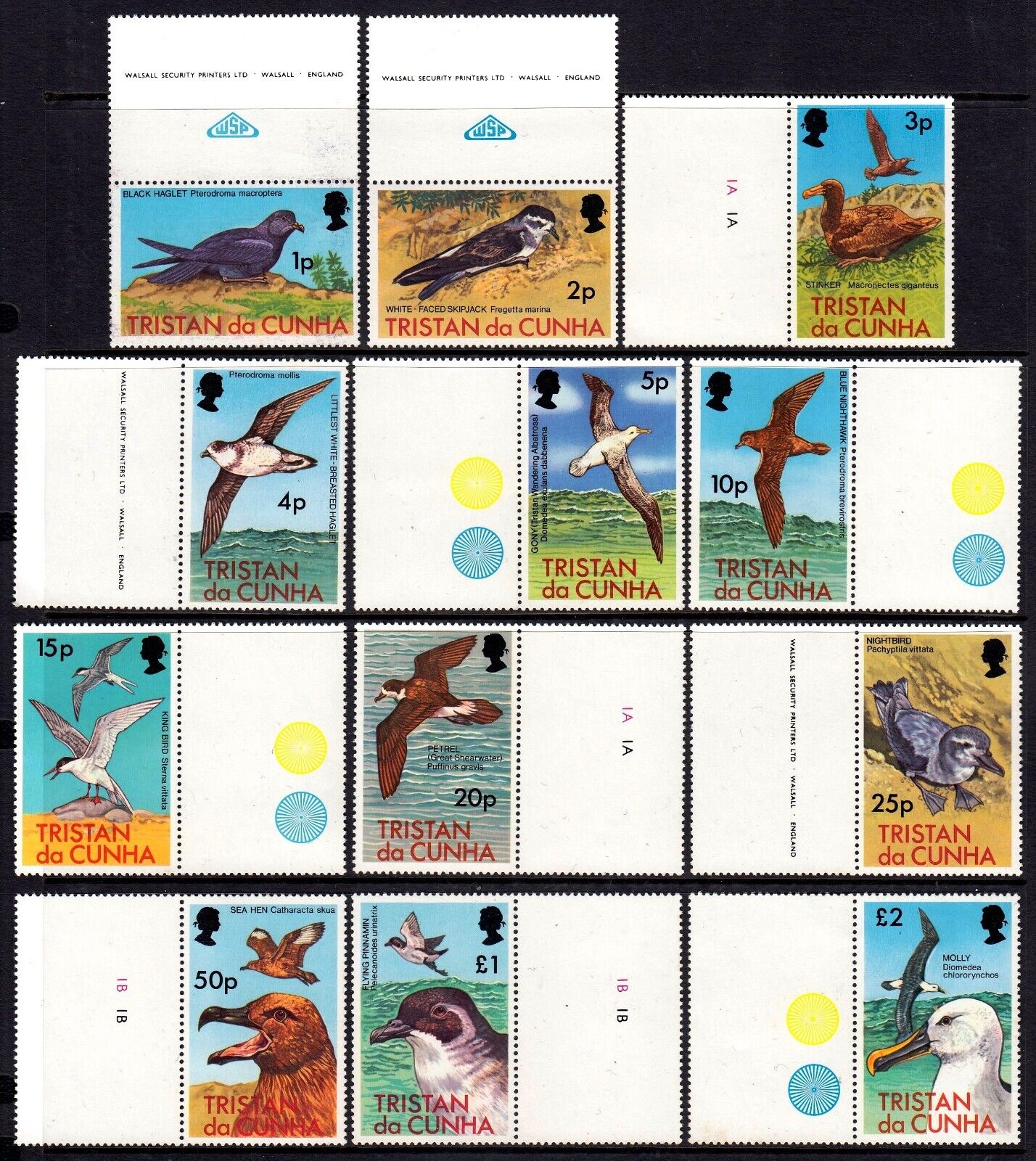 Tristan Da Cunha 1977 Birds Complete Mint Mnh Set Sc 222-233