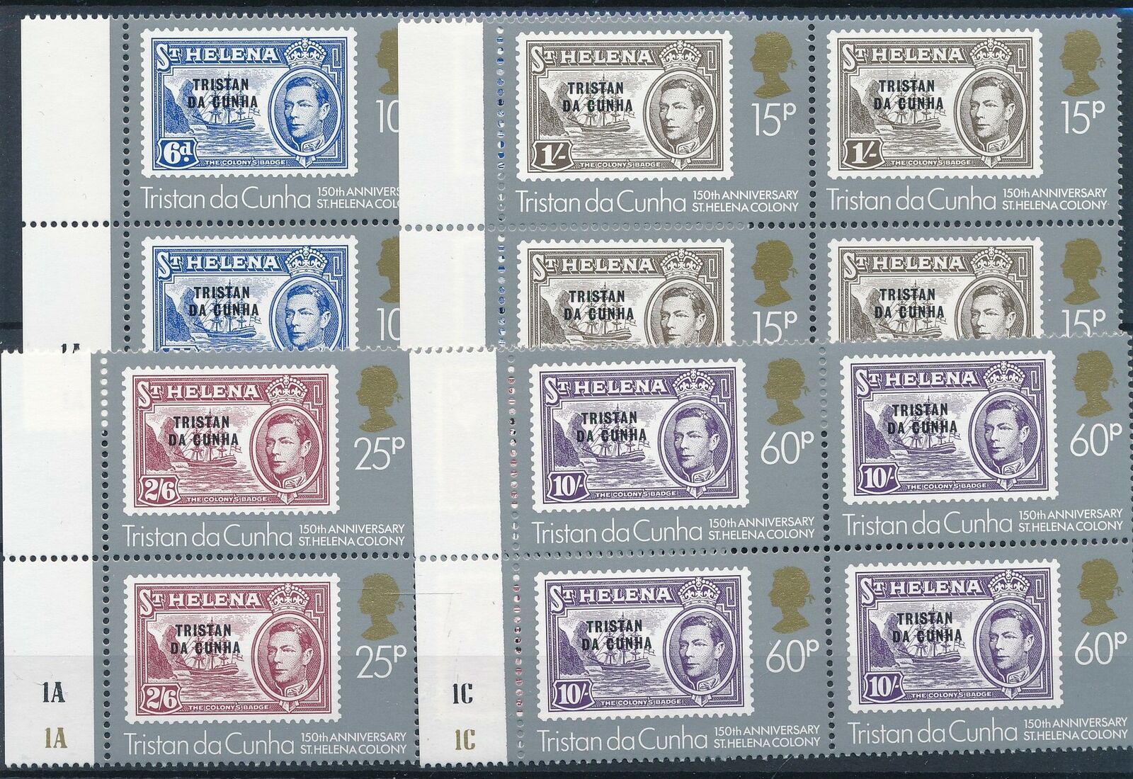 [22383] Tristan Da Cunha Good Lot In Blocks Of 4 Stamps Very Fine Mnh