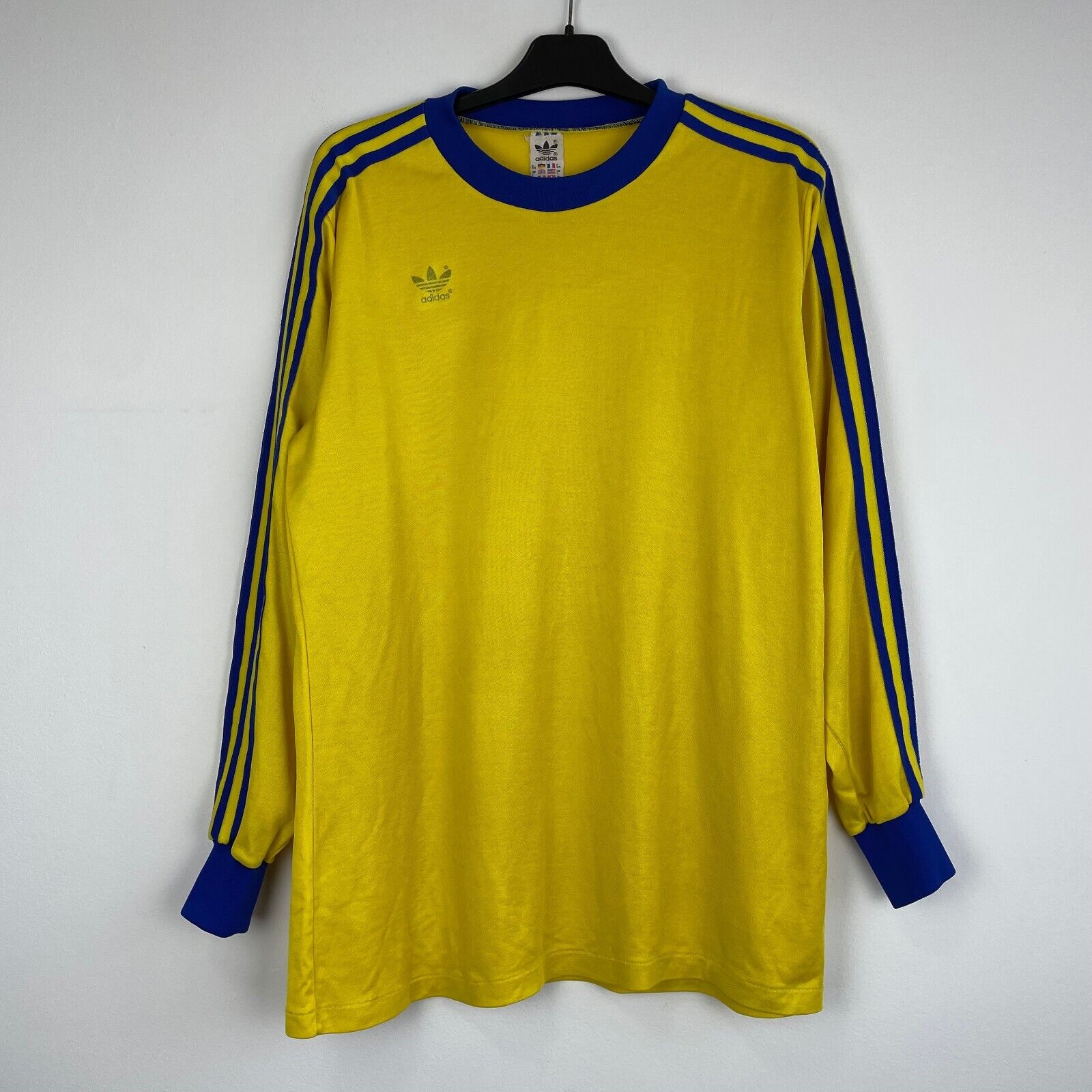 Sweden Style 1977-1980 Vintage Adidas West Germany Shirt Long Sleeve Jersey Sz L