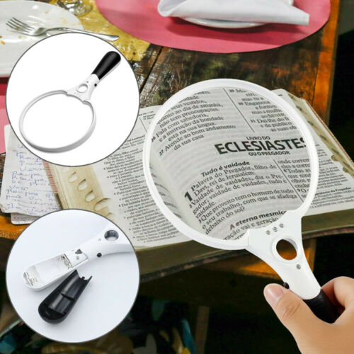 25x Magnifying Glass Extra Large Handheld Reading Magnifier With 3 Led Lights