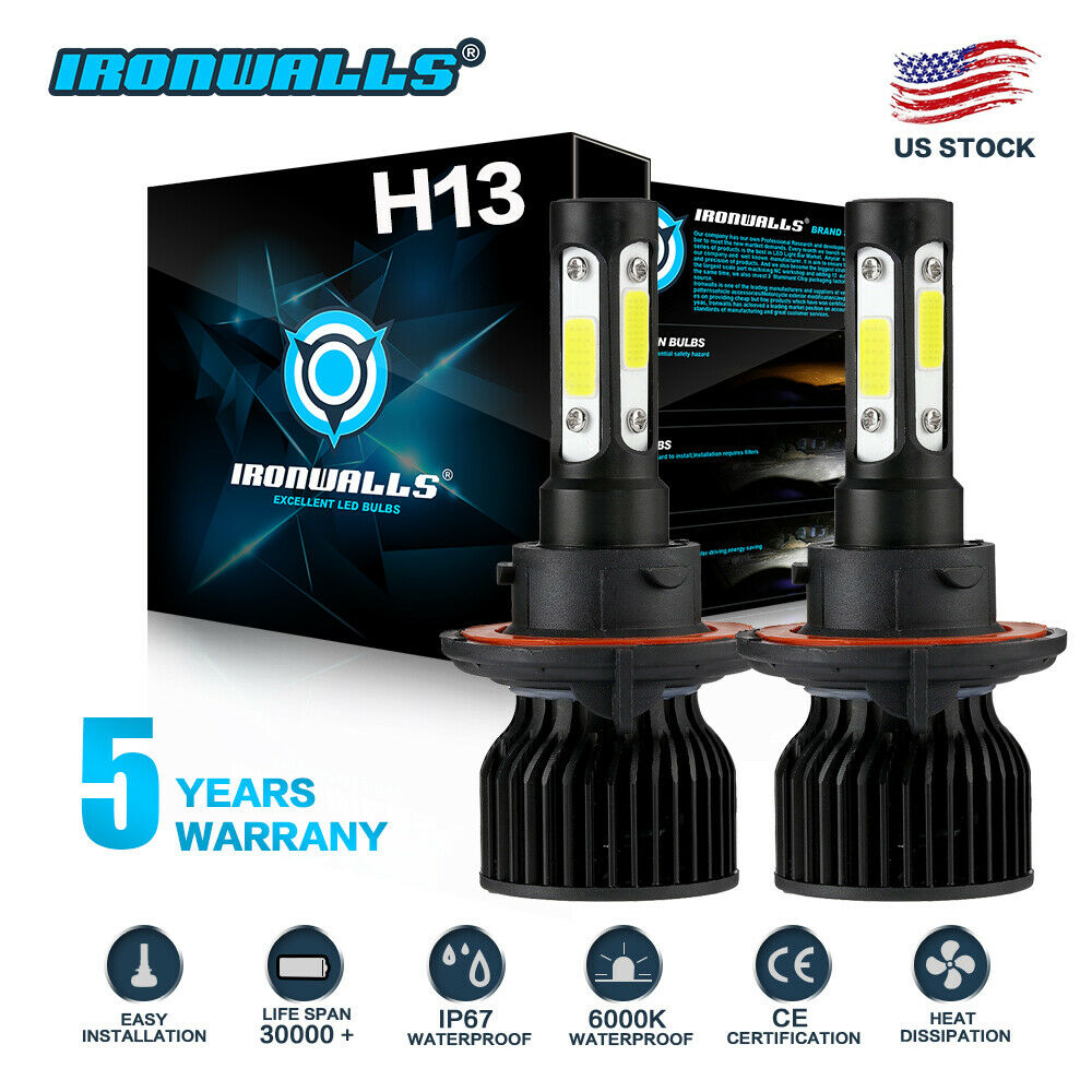 H13 9008 2400w 360000lm Led Headlight Bulb Kit Car Lamp Bulbs Hi/lo White 6000k