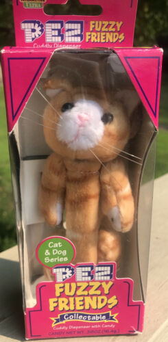 New Pez Fuzzy Friends Collective, Puff The Cat, Cuddly Dispenser 5.5” Tall