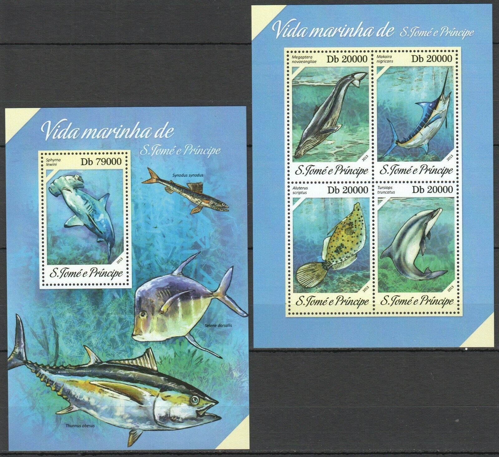 St1713 2013 S. Tome & Principe Fishes Fauna Marine Life Kb+bl Mnh Stamps