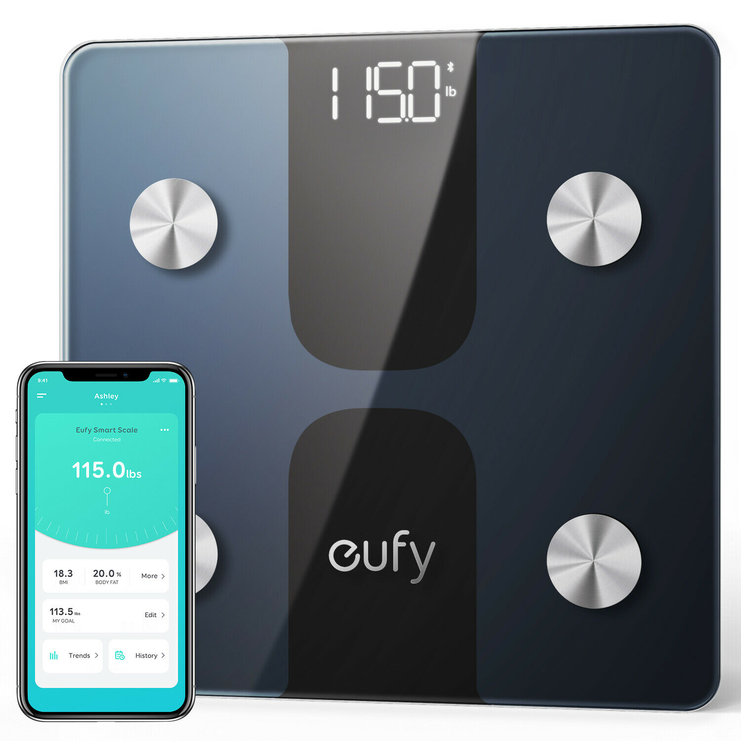 Eufy Smart Body Fat Scale C1 Bluetooth Wireless Digital Bathroom 12 Measurements