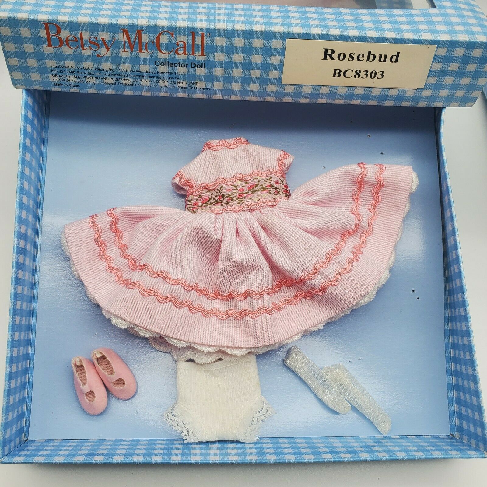 Tonner Betsy Mccall 8" Doll Rosebud Dress Set Outfit In Box Bc8302 Cb