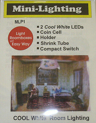 Micro Mini Led Lighting - Cool White, Coin Battery Operated Dollhouse Miniatures