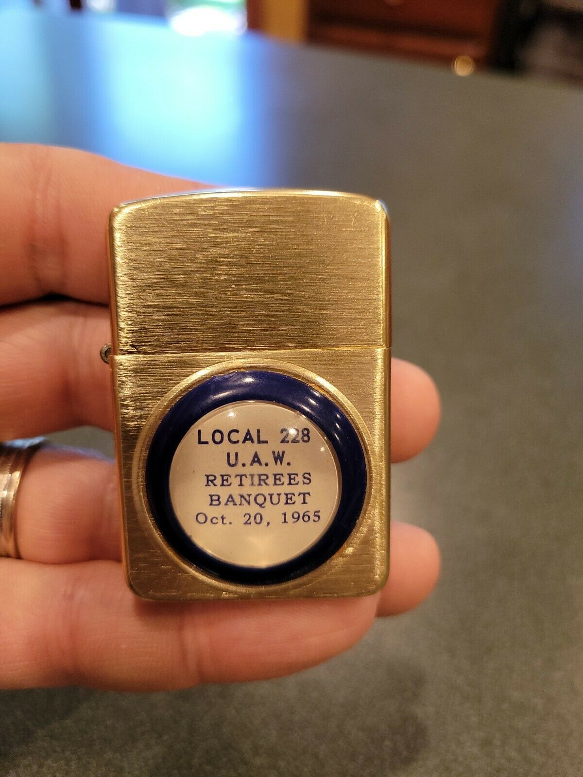 Vintage 1965 Uaw Local 228 Retirees Banquet Lighter Unfired
