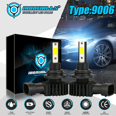 Ironwalls 9006 Hb4 Led Headlight Kits Fog Bulbs Hi/low Beam 2400w 360000lm 6000k