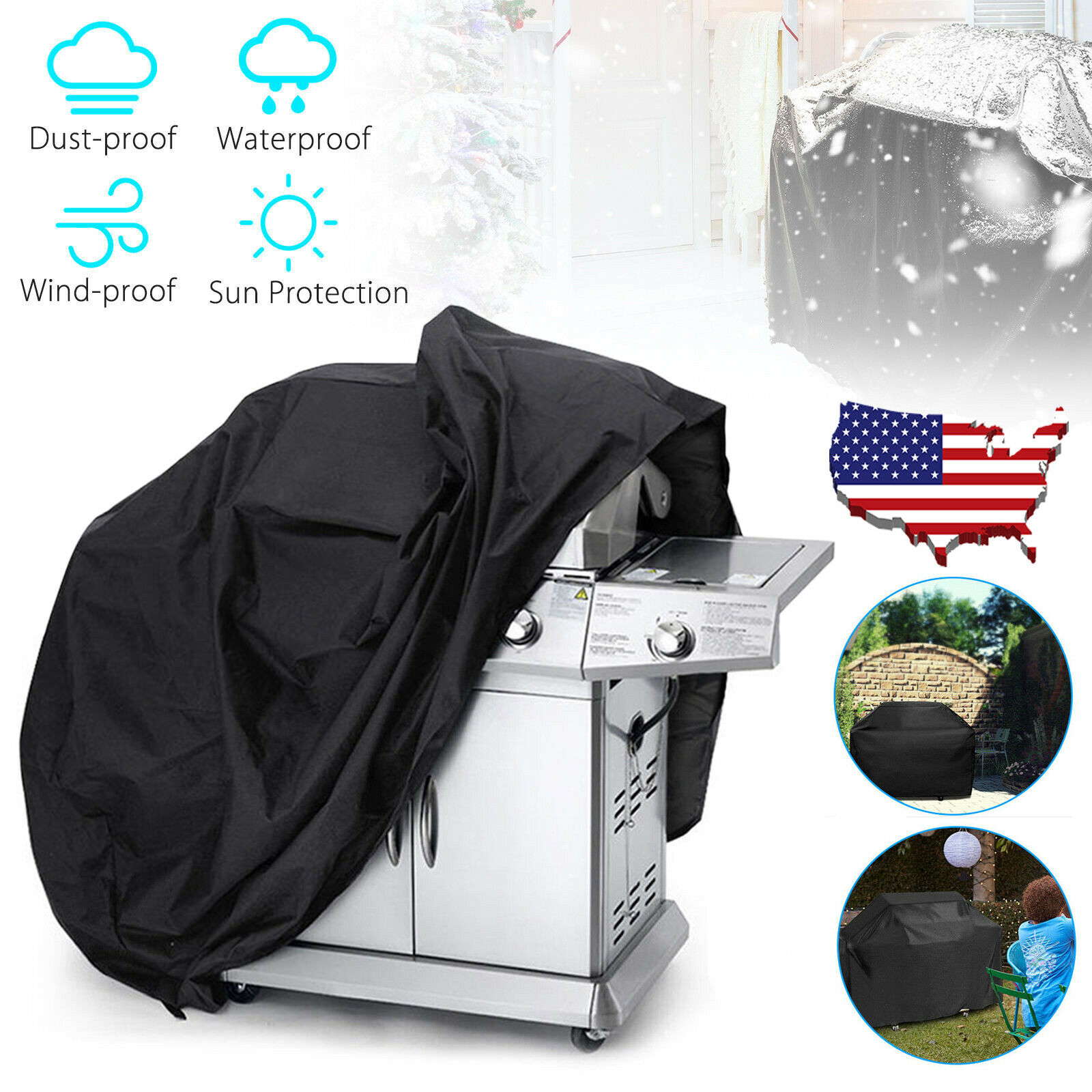 Bbq Gas Grill Cover 57 Inch Barbecue Waterproof Outdoor Heavy Duty Protection