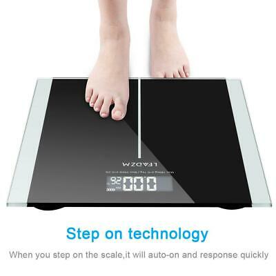 Digital Body Weight Scale 396lb 180kg Lcd Bathroom Scales Tempered Glass+battery