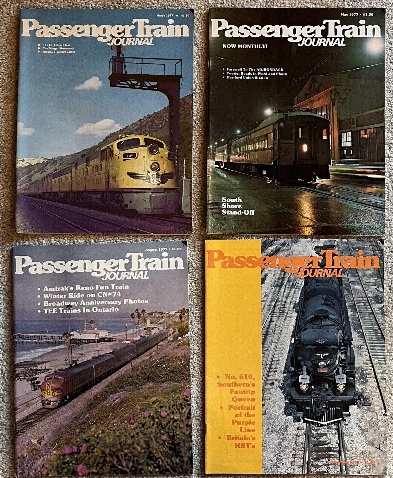 Passenger Train Journal, 4 Issues, 1977,  Partial Year