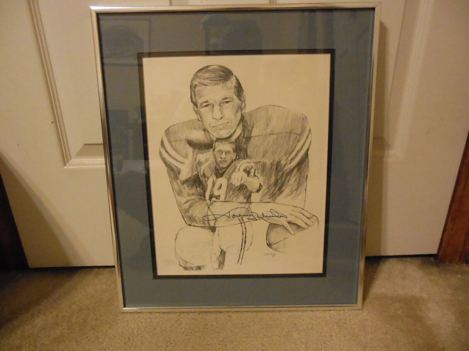 1990's Johnny Unitas Autograph Limited Edition Print From Charlotte, Nc Show