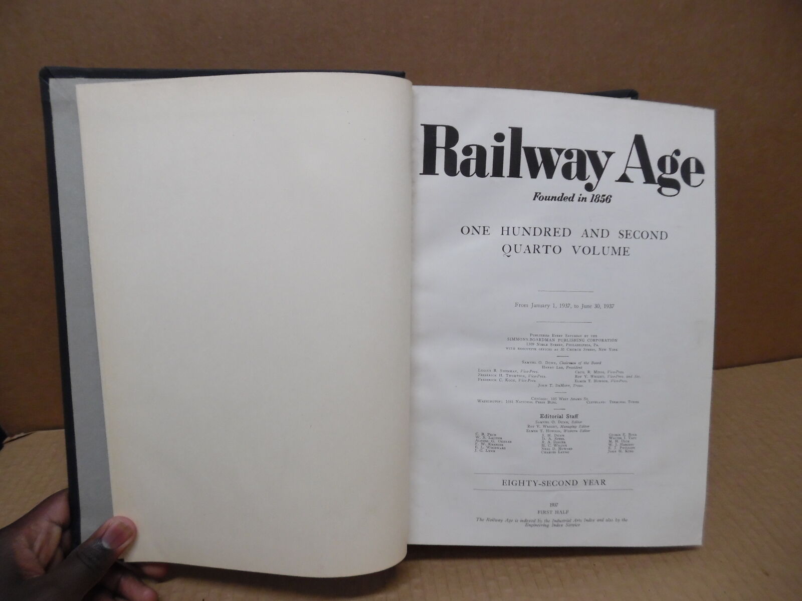 1937 Railway Age Magazine Bound Volume No. 102 January To June Railroad Big Vg