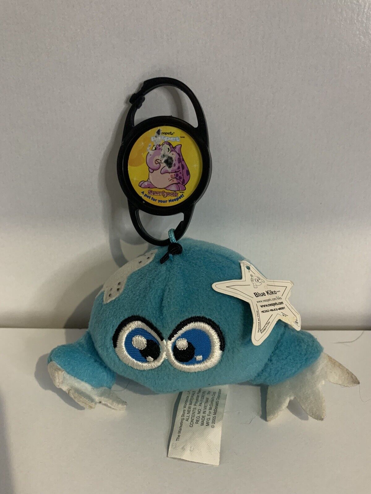 Neopets Blue Kiko Mini Plush Toy With Clip