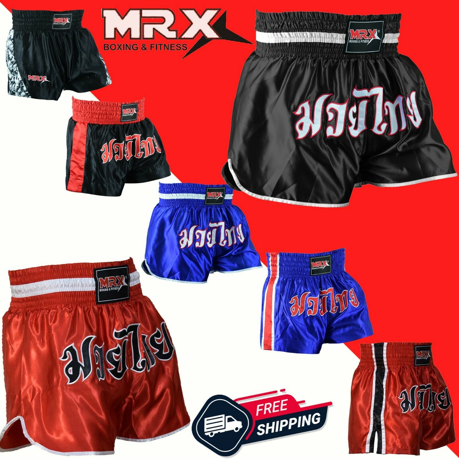 Mrx Muay Thai Shorts Boxing Cage Fight Fighter Mma Kick Boxing Trunk Mens Womens