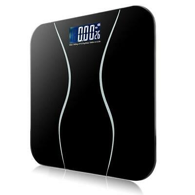 400lb Lcd Digital Bathroom Body Weight Scale Tempered Glass 180kg With 2 Battery