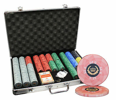 650pcs Laurel Crown Ceramic Poker Chips Set Aluminum Case Custom Build