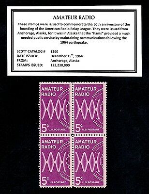 1964 - Amateur Radio - Mint Block Of Four Vintage Postage Stamps