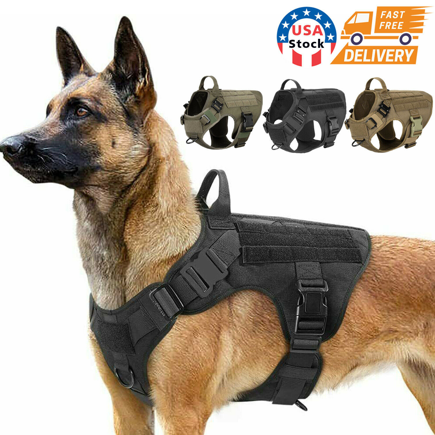 New Tactical Dog Vest Harness – Military K9 Dog Training Vest – Working Dog Usa