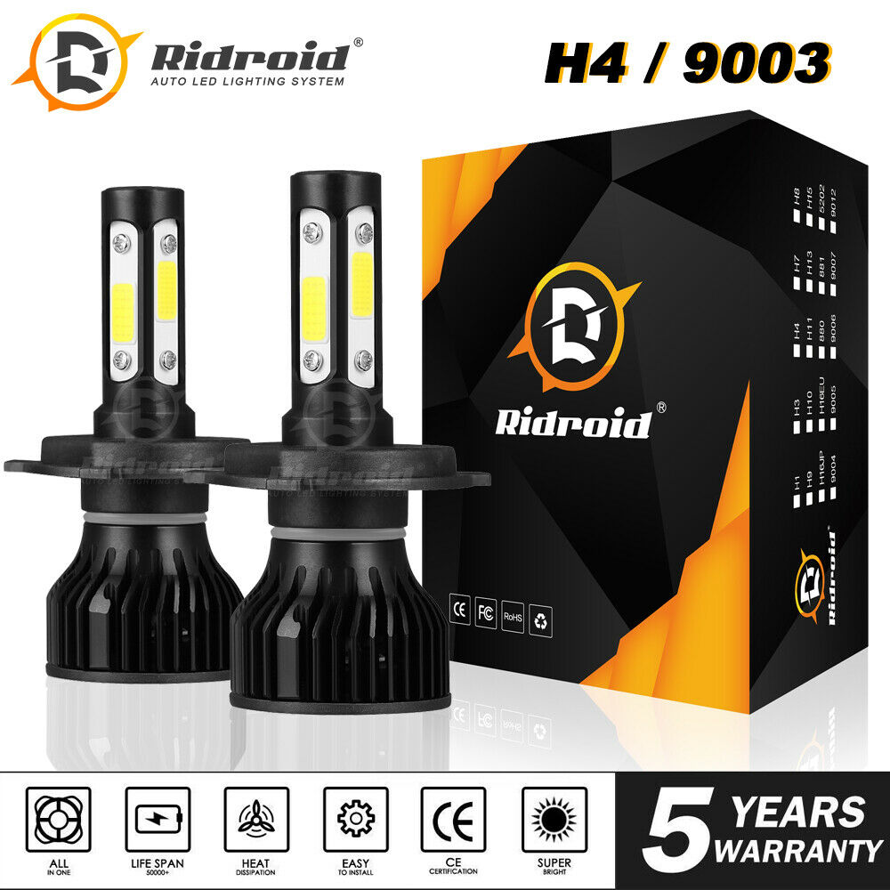 H4 / 9003 4-sides Led Headlight Conversion Kit 2400w 360000lm Hi/lo Beam Bulb