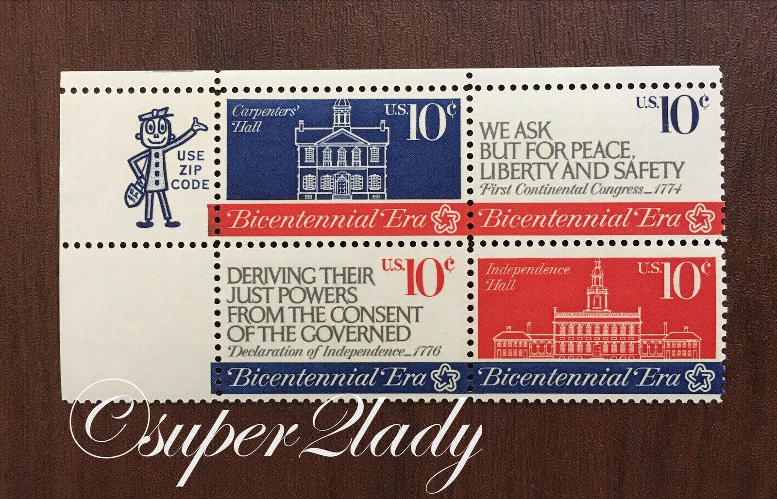 Us Stamp Scott 1543-1546 Zip Block Of 4 First Continental Congress Mnh Og 1974